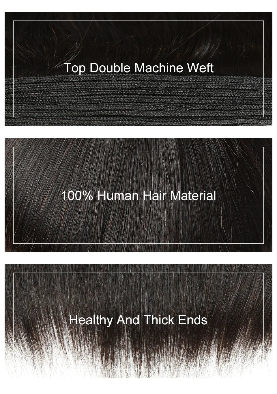 Sleek Straight Hair Bundles Brazilian Hair Bundles Remy Human Hair Extensions 1/3/4 Bundle Deals Weave Double Weft Weave