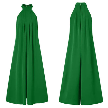 ZANZEA 2024 Summer Women Party Elegant Jumpsuits Wide Leg Rompers Solid Color Wide Leg Playsuits Holiday Chic Sleeveless Overall