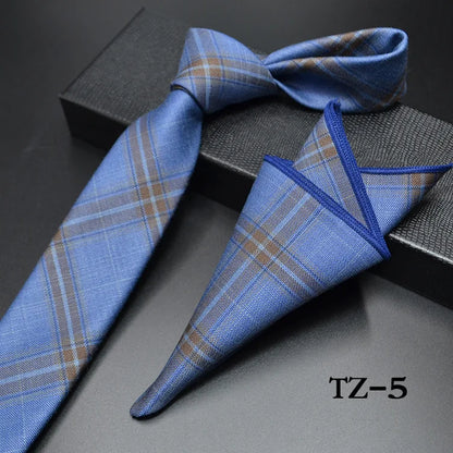 New Floral Paisley Men's Casual Tie Set Navy Red 6cm Skinny Polyester Necktie Pocket Square Suit Business Wedding Party Slim Tie