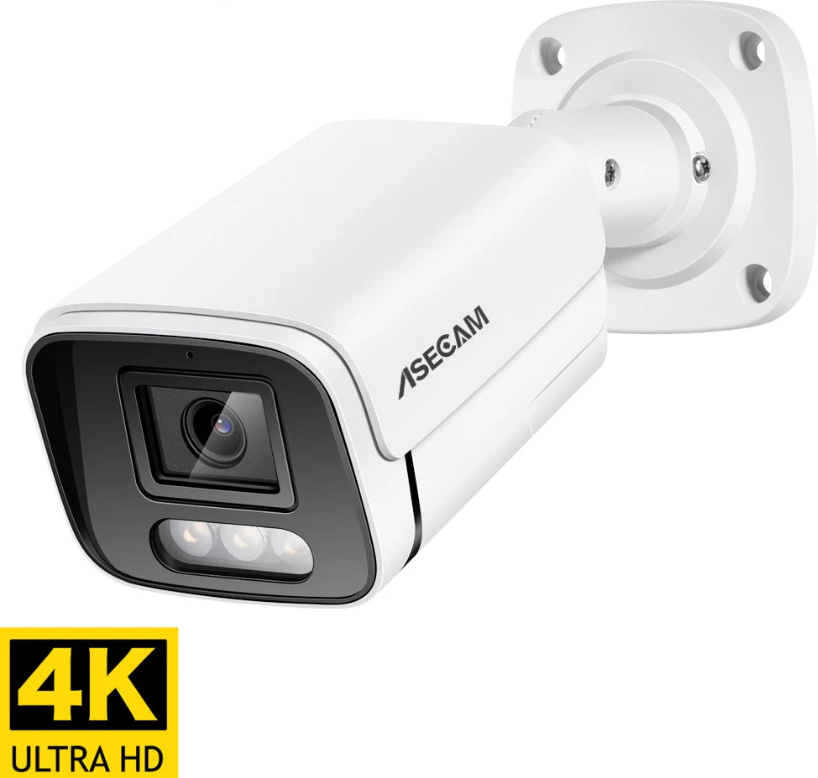 New 4K 8MP IP Camera Audio Outdoor POE H.265 Onvif Metal Bullet CCTV Home 4MP Color Night Vision Security Camera