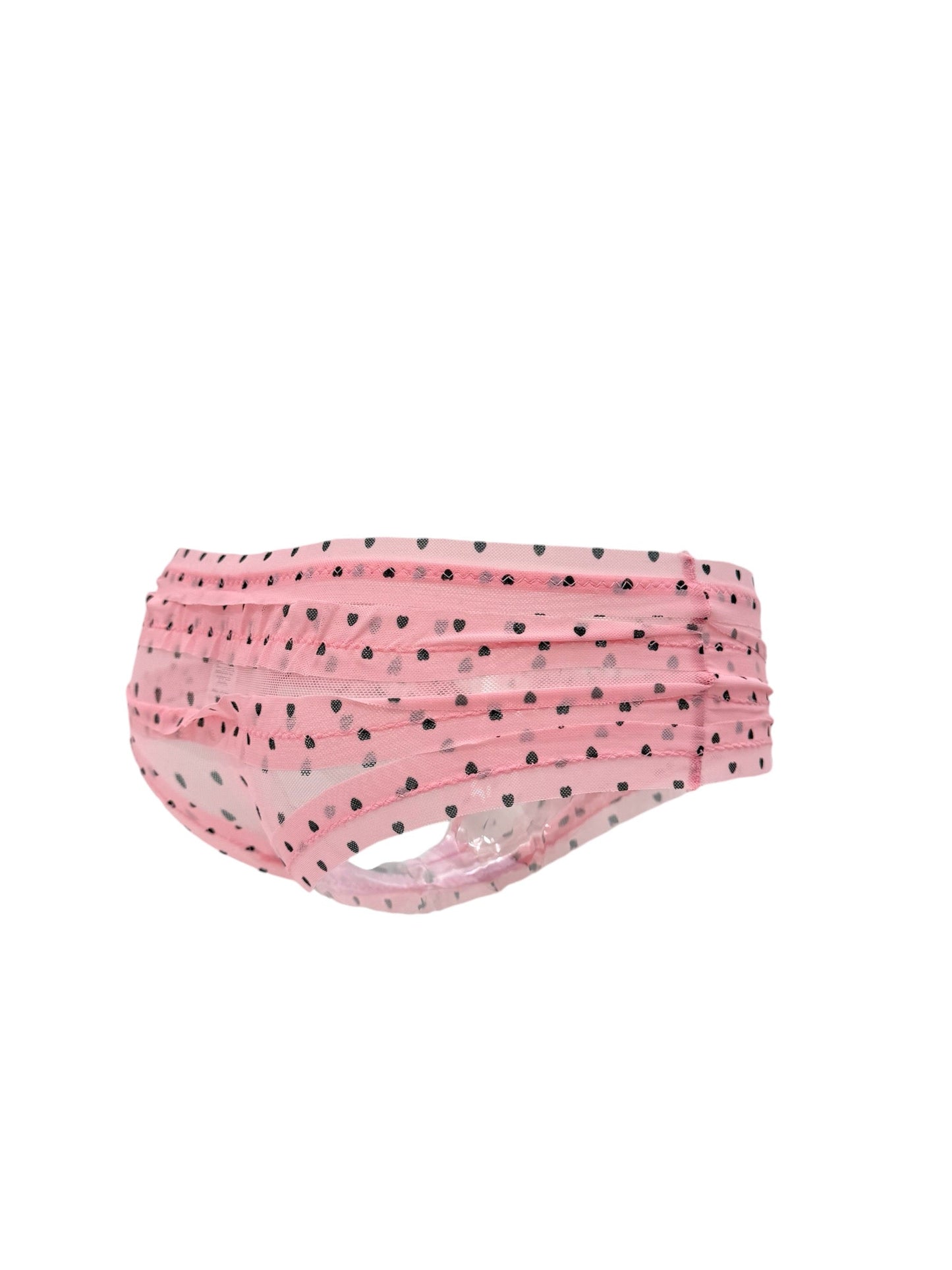 Whispers of Love: Pink Petals & Midnight Hearts Ruffle Panty-2