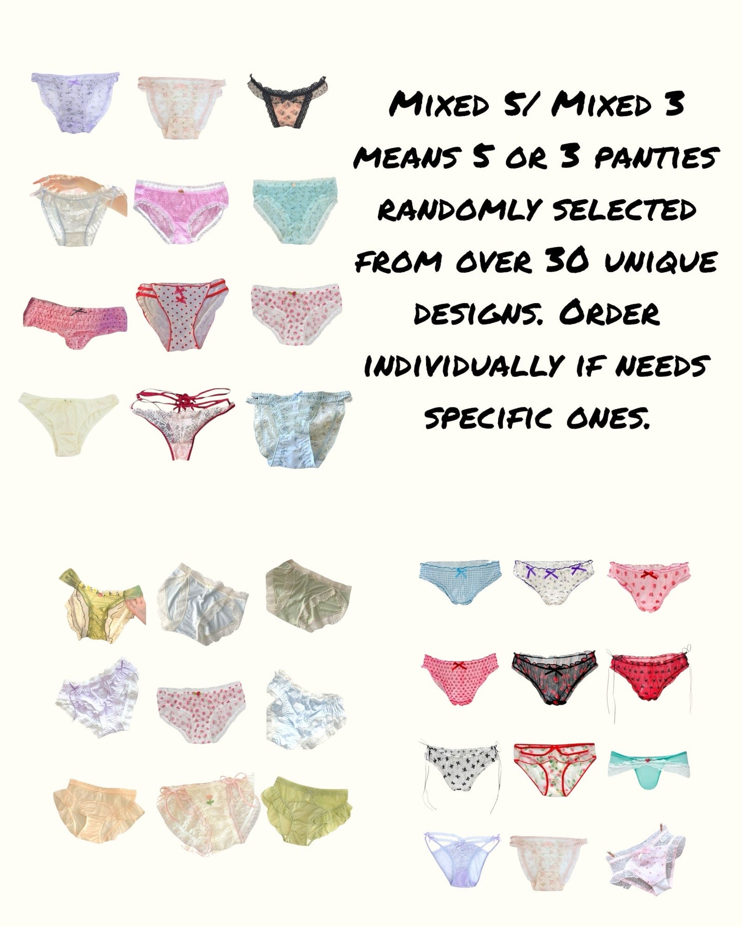 Women's Lace Coquette Ruffle Panties in Various Designs-2