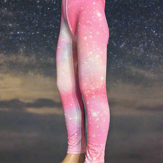 Pink constellation design full length leggings