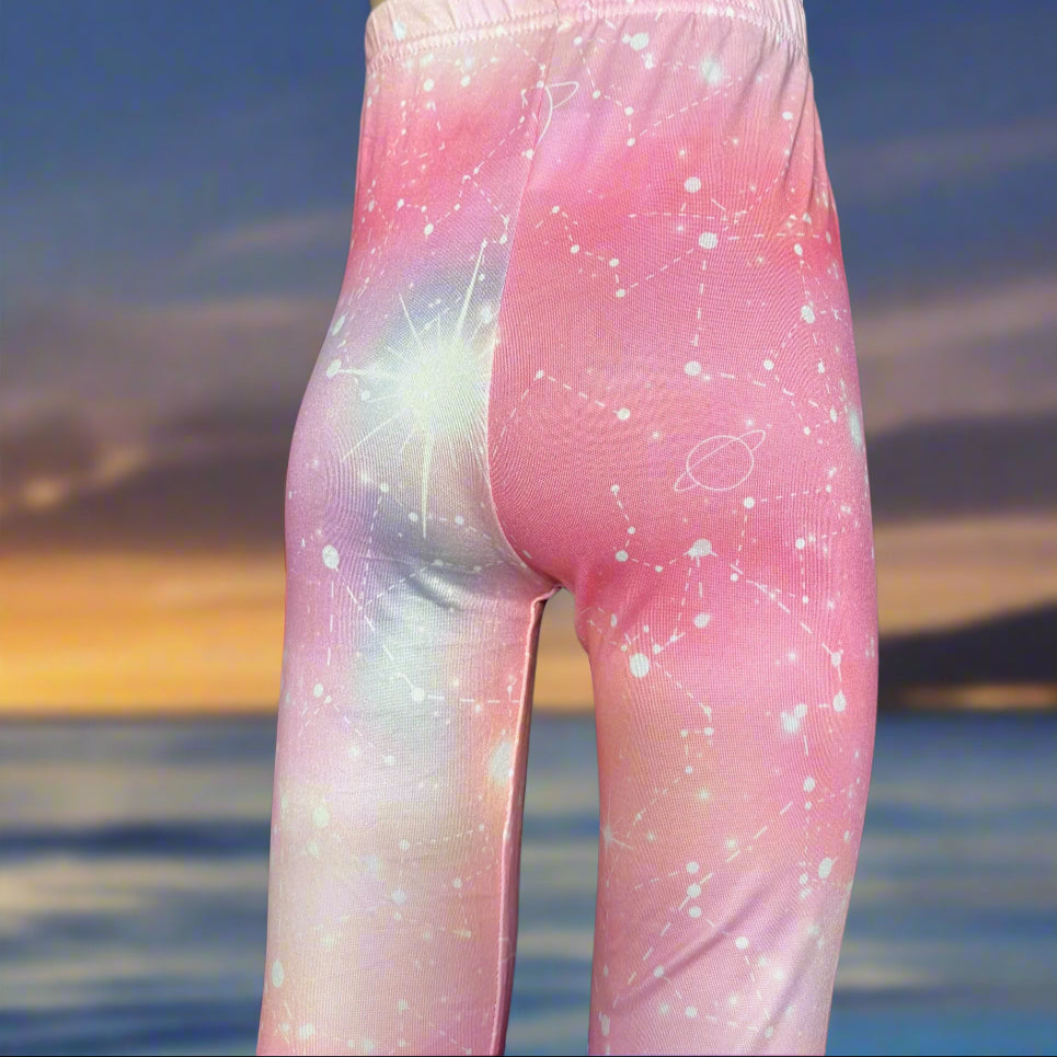 Pink constellation design full length leggings
