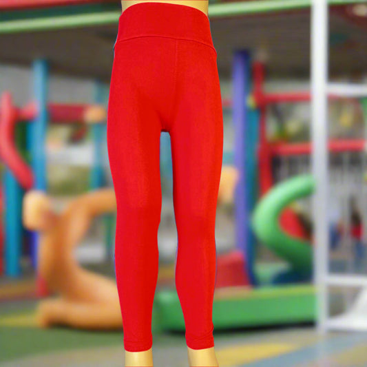 Red full length leggings