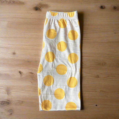 Yellow dots design full length stretch leggings