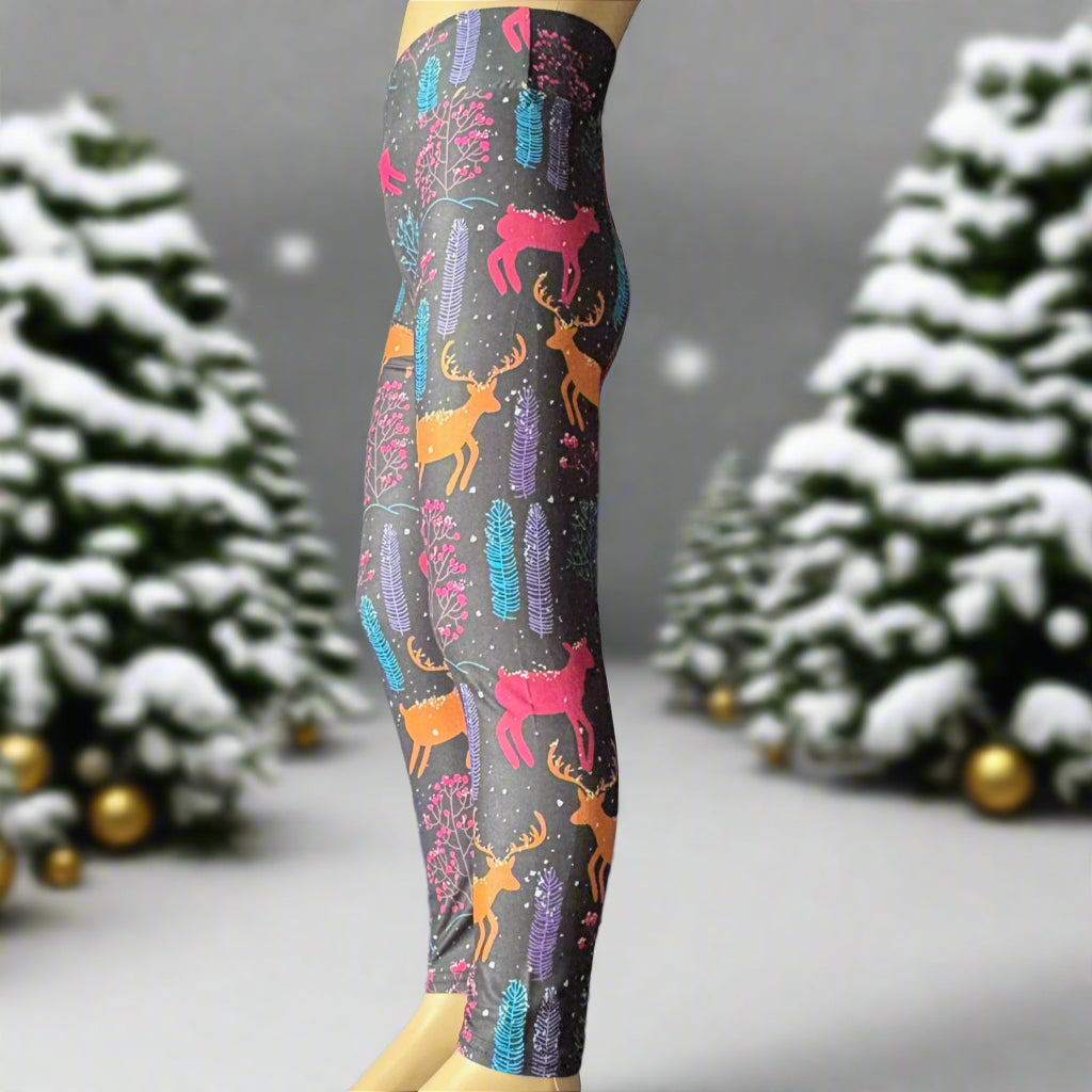 Winter reindeer Christmas leggings