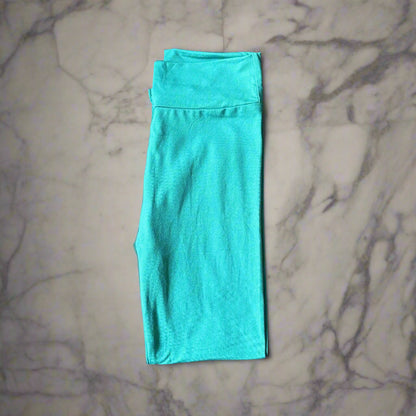 Turquoise green full length stretch leggings