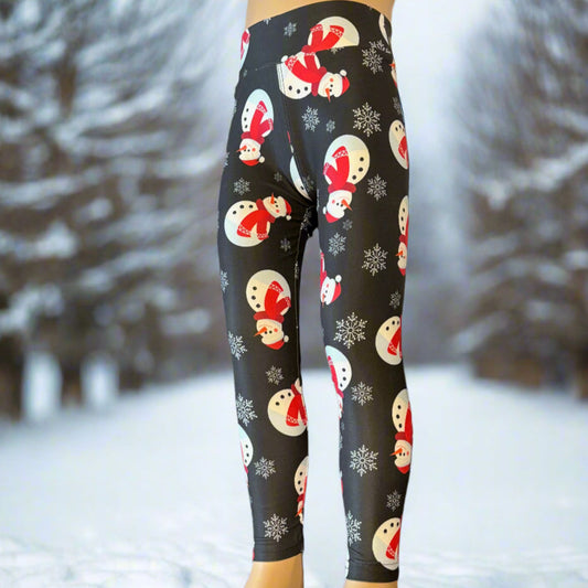 Snowman design full length leggings