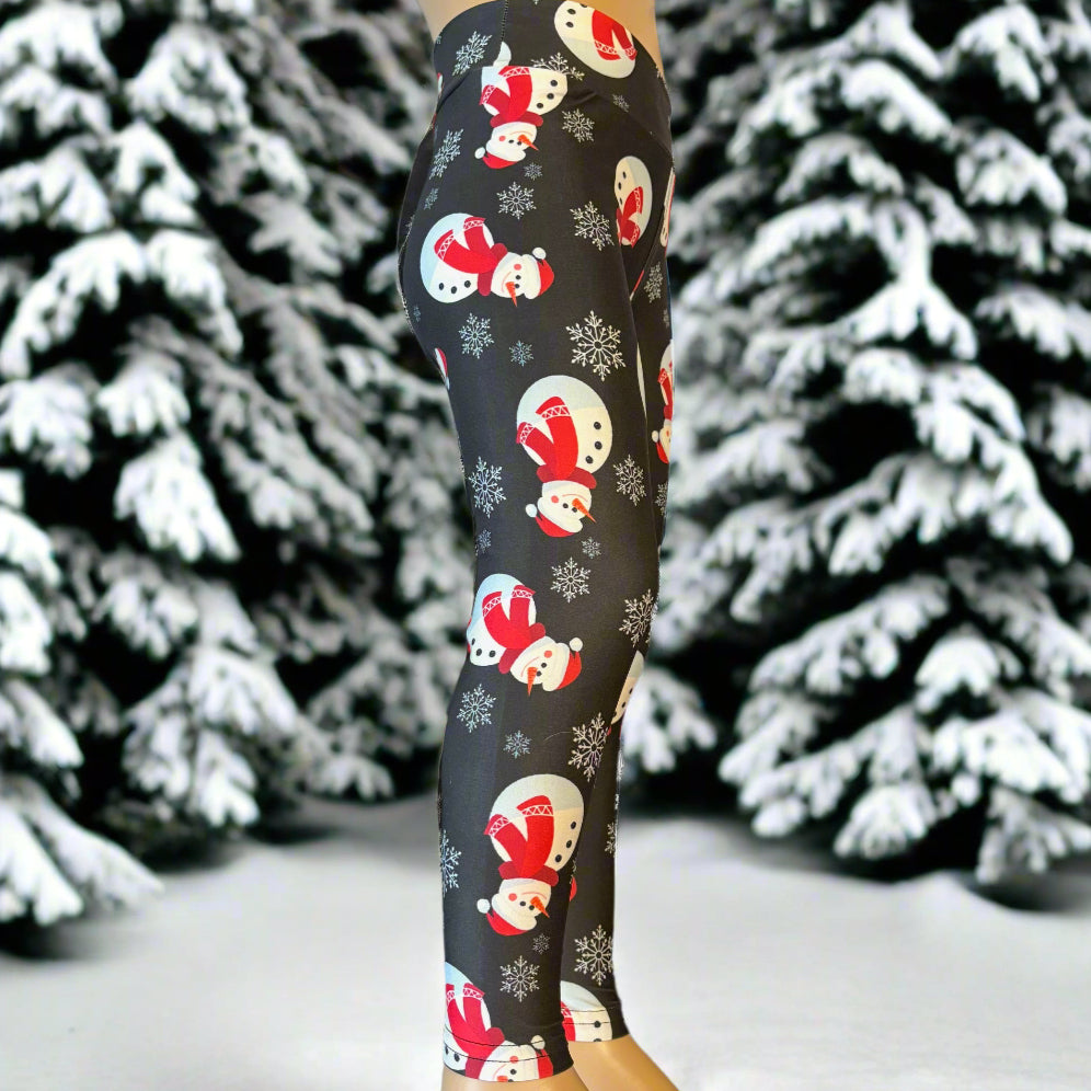 Snowman design full length leggings