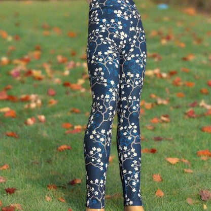 Winter floral design leggings