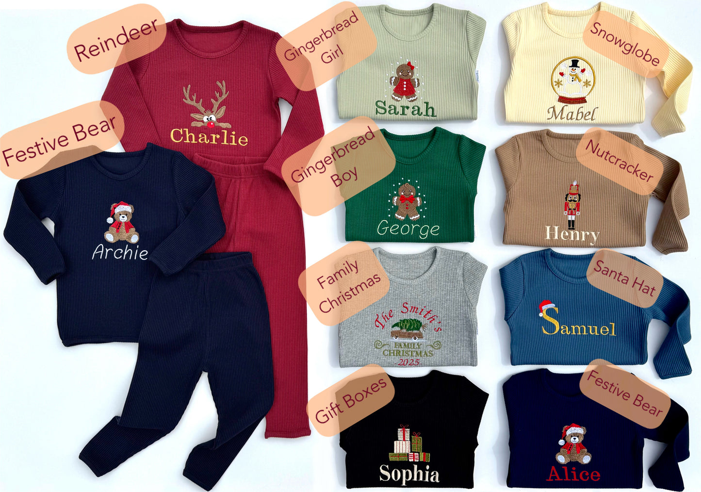 Personalized Embroidered Ribbed Lounge Set – Custom Name & Gift Box Design