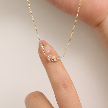 Moonstone vine necklace-1