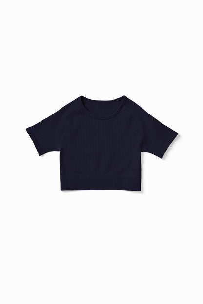 Ribbed Seamless Crop Tee