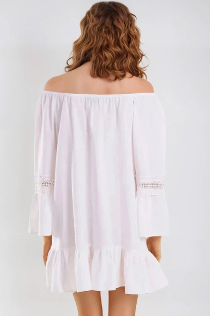 White Bardot Mini Dress-3