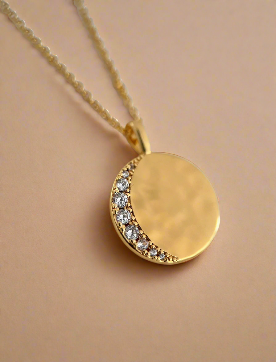 Moon Molten Disc Necklace (Studio Seconds)-1