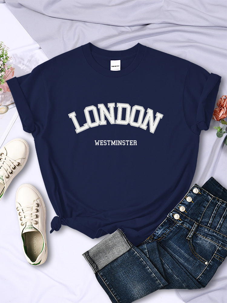 Women's Summer Letter Breathable Short-sleeved Shirt