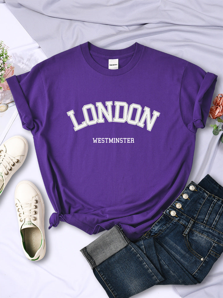 Women's Summer Letter Breathable Short-sleeved Shirt