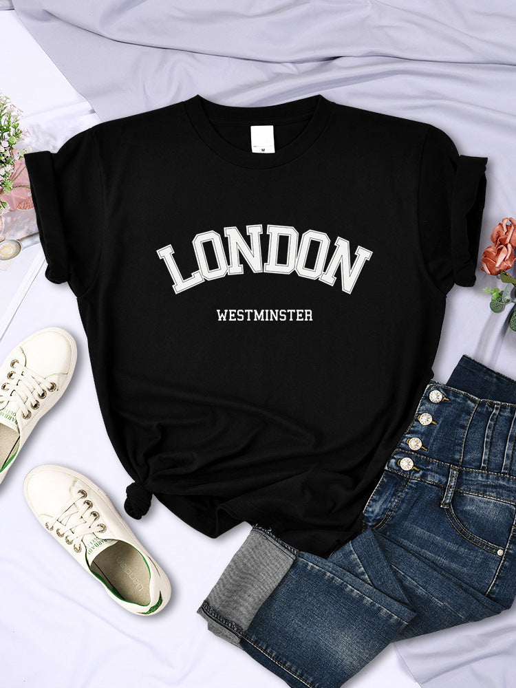 Women's Summer Letter Breathable Short-sleeved Shirt