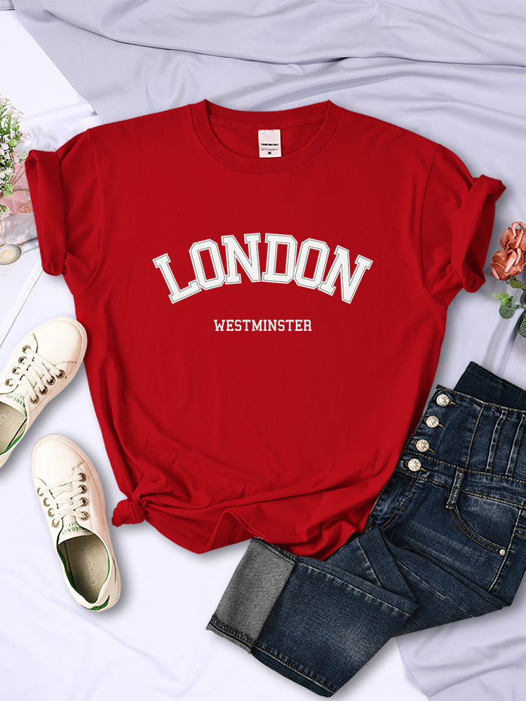 Women's Summer Letter Breathable Short-sleeved Shirt