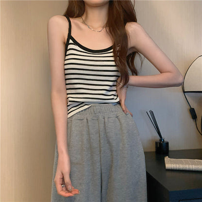 Striped Camisole Top – Versatile Inner/Outerwear for Everyday Style