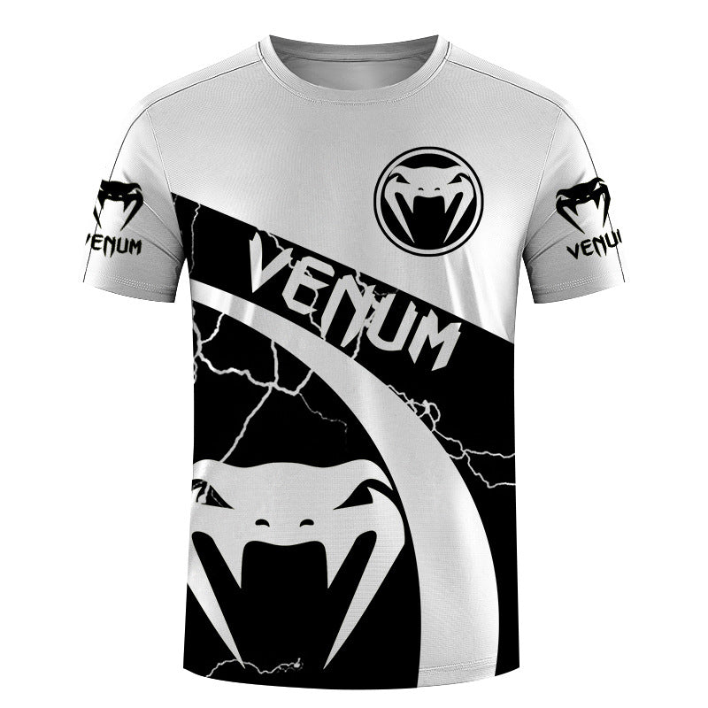 Venum Black & White MMA Fighter Graphic Performance T-Shirt