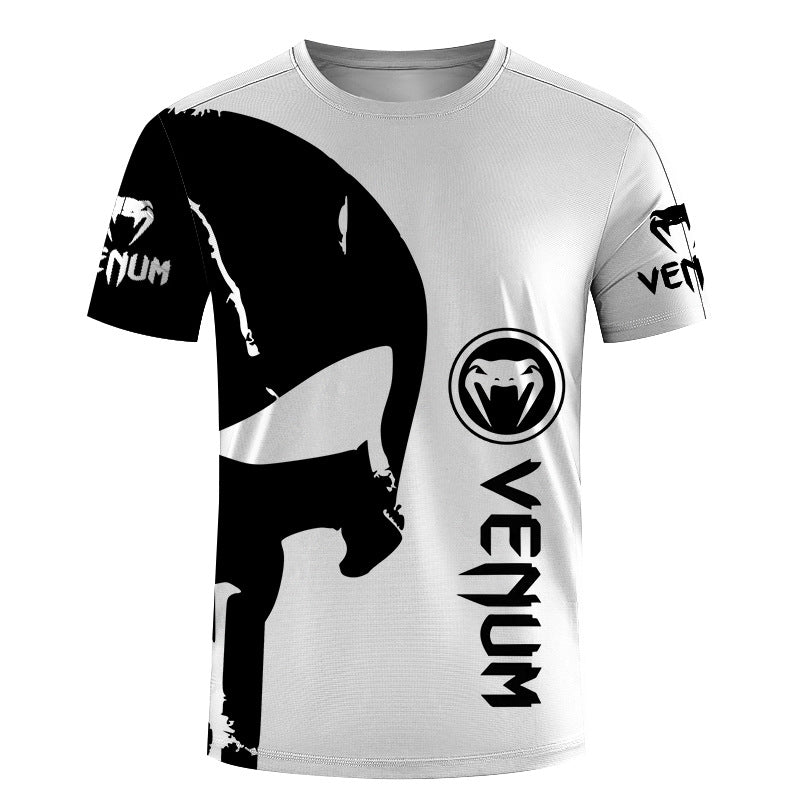 Venum Black & White MMA Fighter Graphic Performance T-Shirt