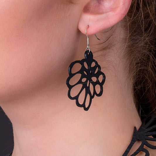 Violet Flower Eco-Friendly Upcycled Earrings-0