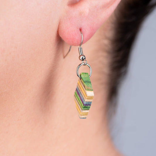 Kite Recycled Skateboard Dangle Earrings-0