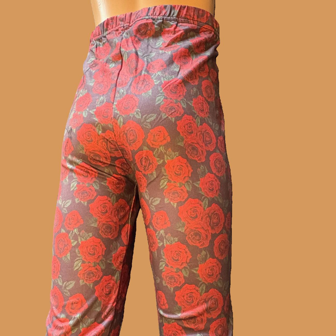 Red Rose full length stretch leggings