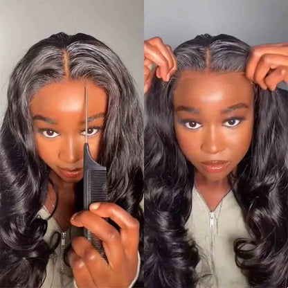 Super Double Drawn 250% Density Loose Wave 13X6 HD Transparent Lace Frontal Glueless Wig Preplucked Human Hair Ready To Go