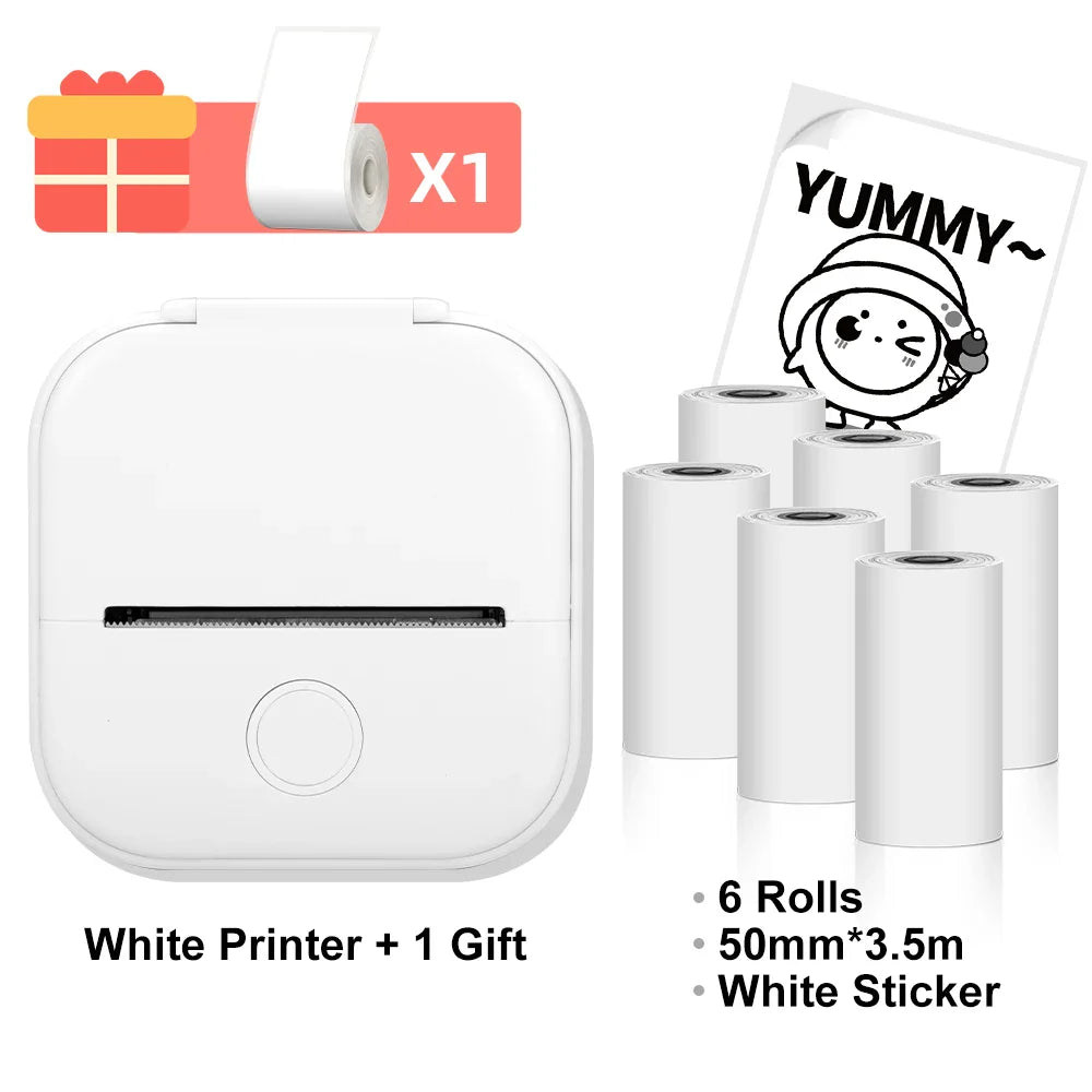 Phomemo T02 Wireless Pocket Thermal Printer Portable Mini Wirelessly BT Connect 203dpi Photo Label Memo List Printing Clearly