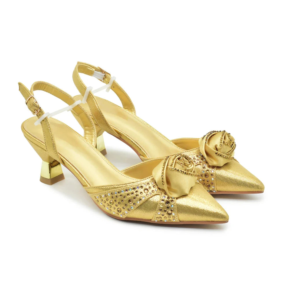 New Fashion Women Shoes and Bags To Match Set Nigeria Party Women's Pumps with Handmade Flowers Bag and Shoe Set Italian