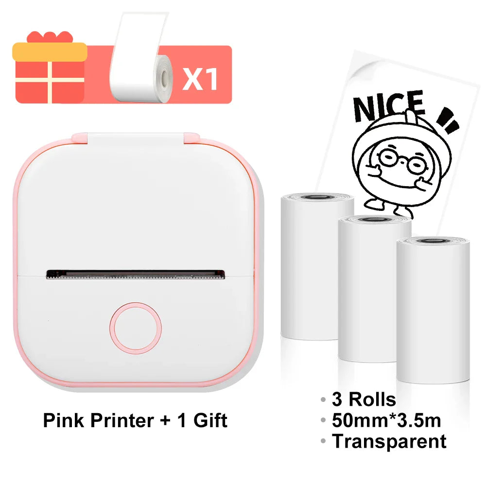 Phomemo T02 Wireless Pocket Thermal Printer Portable Mini Wirelessly BT Connect 203dpi Photo Label Memo List Printing Clearly