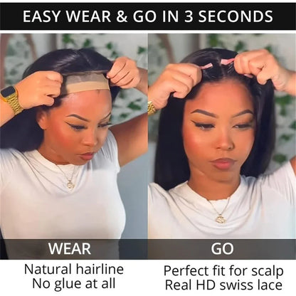 Water Wave Glueless Wig Human Hair Ready To Wear Pre Cut 4x4 Lace Closure Wig Pre Plucked Brazilian Curly Remy Human Hair Wig