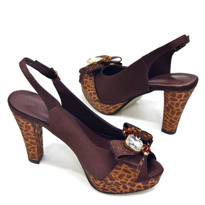 Nigerian Women Heel Party Shoes and Bag Set Royal Blue Colour Rhinestone Handbag Italian Design Wedding INS 2024
