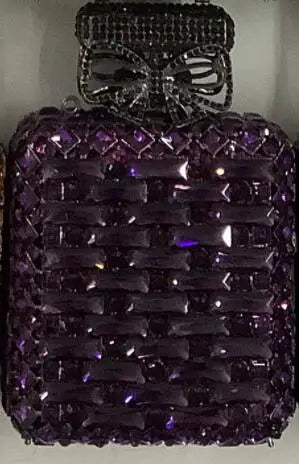 Novelty Perfume Bottle Shape Women Crystal Clutch Evening Handbags Party Wedding Rhinestone Handbags and Purses