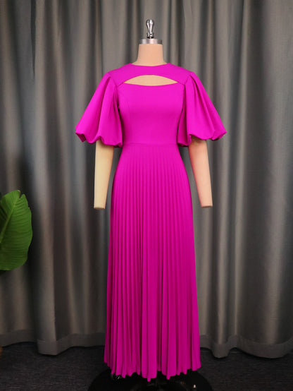 Summer One Shoulder Ruffle Pleated Dress Trendy Plus Size Sleeveless A Line Flowy Midi Dresses Cocktail Bridesmaid Wedding Guest