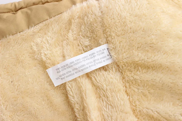 Winter Kids Clothes Plus Velvet Thicken Warm Jacket for Girls Casual Zipper Boys Outerwear Solid Versatile Children's Clothing