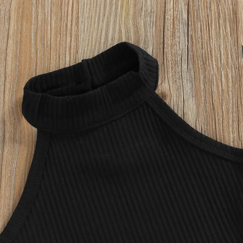 Newborn Toddler Baby's Clothes Girls 3PCS Summer Outfits Sleeveless Halter Tops Shorts Waist Bag Children's Clothing Set