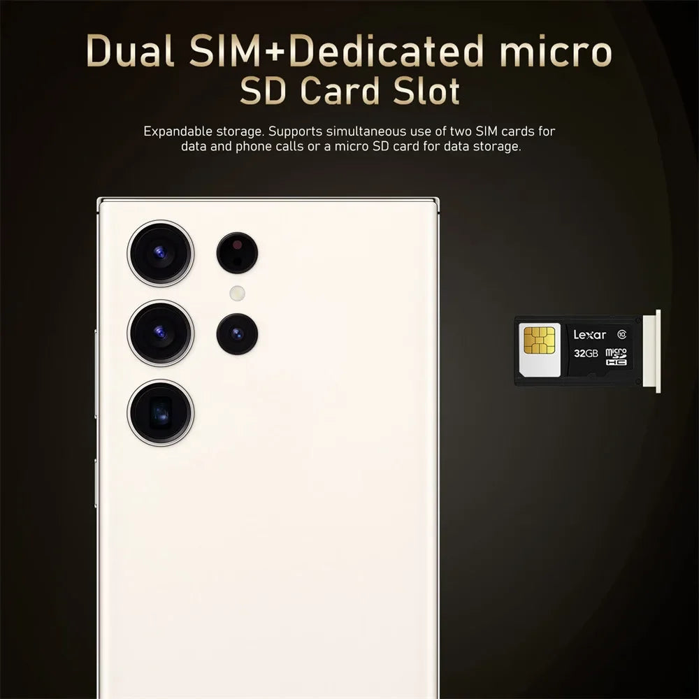 New Android Smartphone 7.3HD 5G Snapdragon 8 Gen 3 Cell phones 7800mAh Mobile Phones Face Unlocked Cell Phone Android