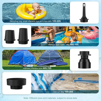 Portable Electric Air Pump Mini Wireless Air Compressor Quick Inflate/Deflate Pump with LED Light for Sofa Mattress Swim Ring