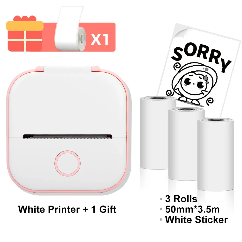 Phomemo T02 Wireless Pocket Thermal Printer Portable Mini Wirelessly BT Connect 203dpi Photo Label Memo List Printing Clearly