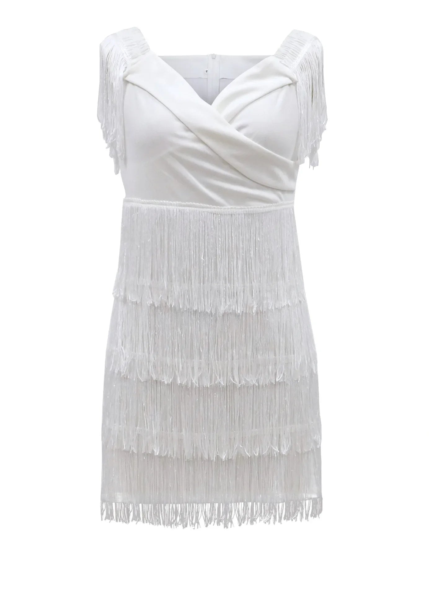 Summer Sexy One Line Shoulder Fringe Sheath Hip Women Dress Fashion Slim Fit Off The Shoulder White Nightclub Female Mini Dress
