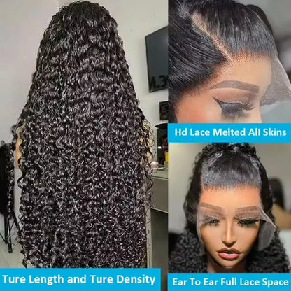 Wear And Go Best Water Wave 13x4 HD Lace Frontal Wig Wet Glueless Deep Water Cheap Wigs On Clearance Sale Human Hair 180% Wig