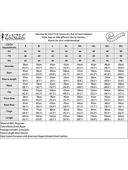 ZANZEA Short Sleeve 2023 Summer Long Rompers Commuting Elegant Holiday Women Playsuit Wide Leg Pants Casual Jumpsuits Overalls