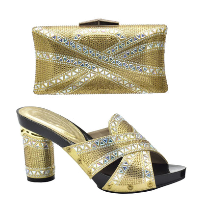 New Arrival Green Color Italian Shoes with Matching Bags Shoes and Bag Set African Sets 2024 Shoe and Bag Set for Party In Women