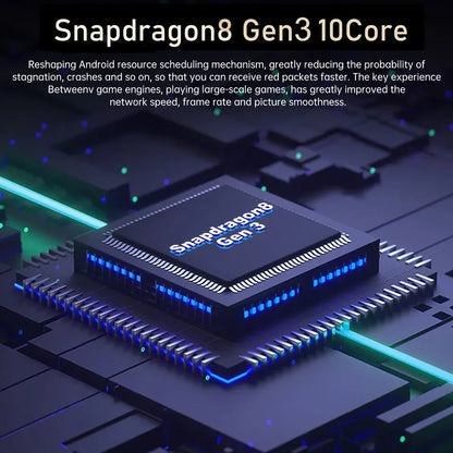 New Android Smartphone 7.3HD 5G Snapdragon 8 Gen 3 Cell phones 7800mAh Mobile Phones Face Unlocked Cell Phone Android