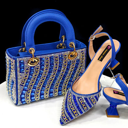 Venus Chan2025 Elegant Multicolor Color Women's  Heels and Rhinestone Handbag Set - Italian Design for Weddings and Parties