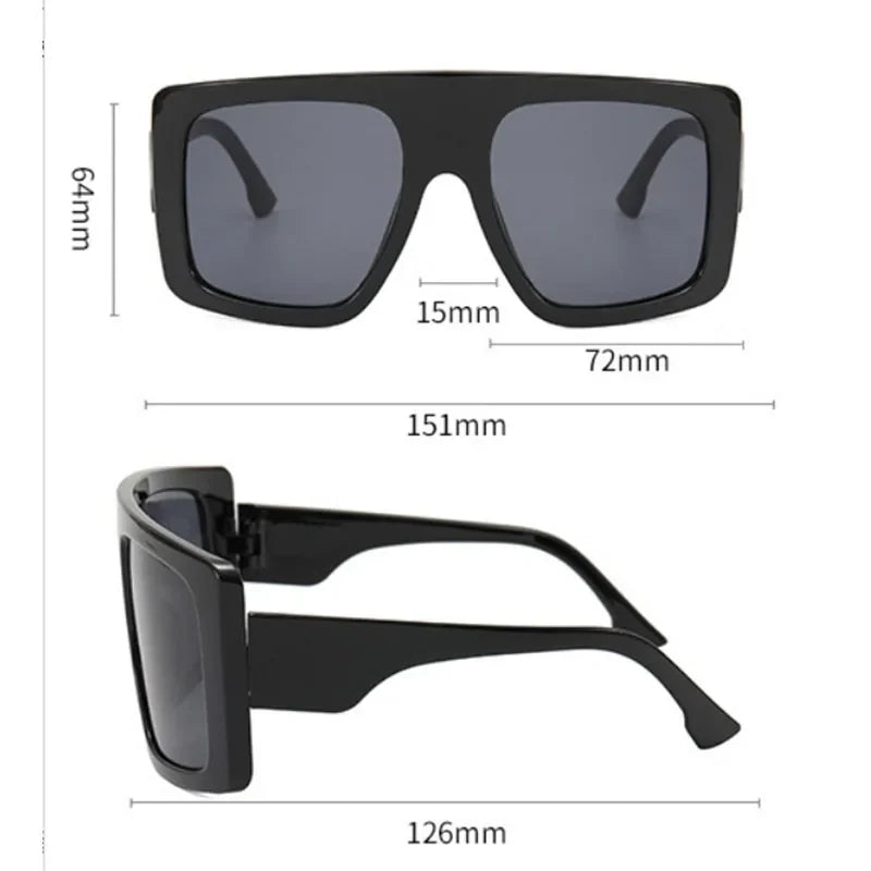 New Large Frame Square Sunglasses Women's Brand Designer Fashion Sun Glasses Women Jelly Color Trend Eyewear UV400 Oculos De Sol